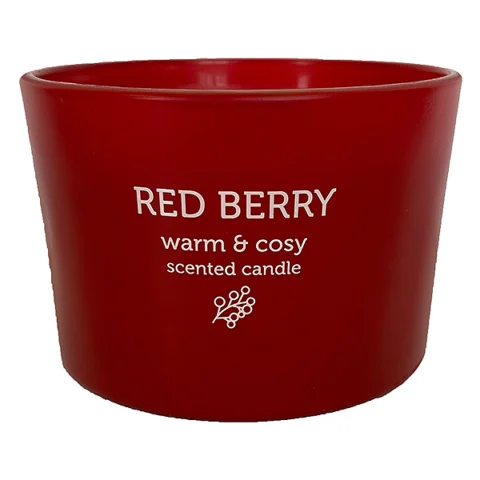 Pan Aroma Red Berry Coloured Jar Candle 85g