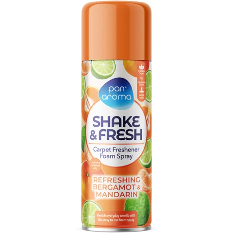 Pan Aroma Refreshing Bergamot & Mandarin Shake & Fresh Carpet Freshener Foam Spray 500ml