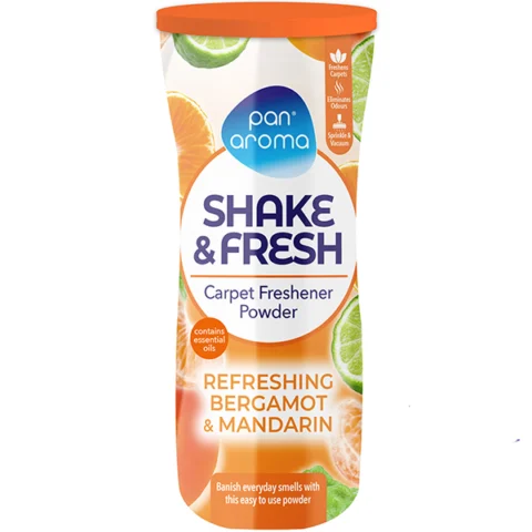 Pan Aroma Refreshing Bergamot & Mandarin Shake & Fresh Carpet Freshener Powder 500g