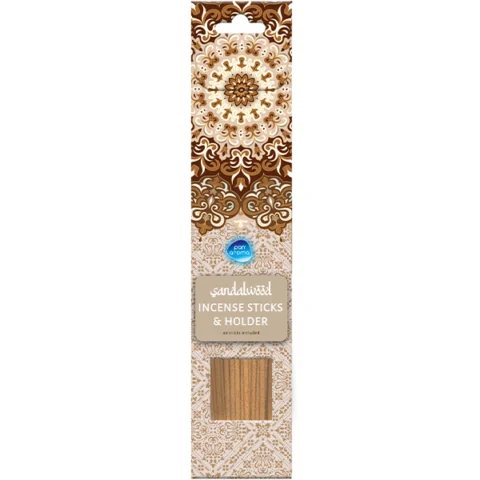 Pan Aroma Sandalwood Incense Sticks & Holder 40 Pack