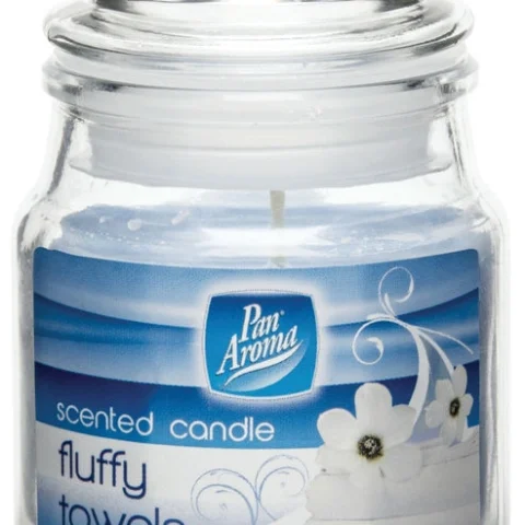 Pan Aroma Small Jar Scented Candle With Lid Fluffy Towels