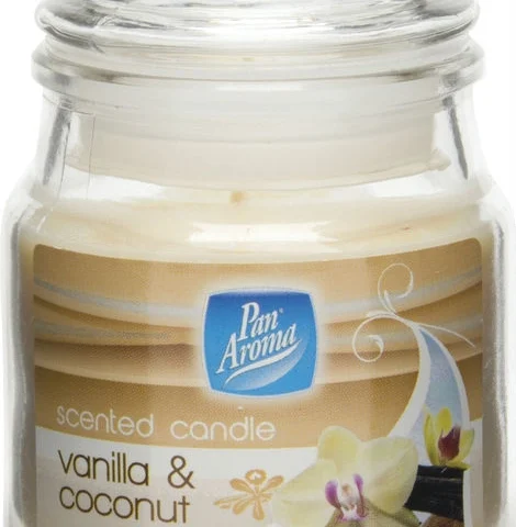 Pan Aroma Small Jarred Scented Candle With Lid Vanilla & Coconut