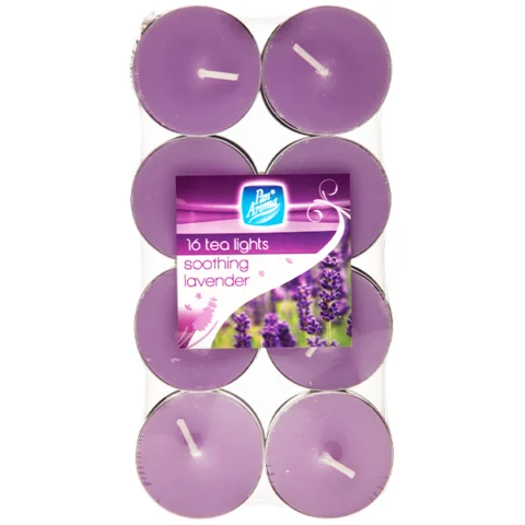 Pan Aroma Soothing Lavender Tea Light Candles 16 Pack