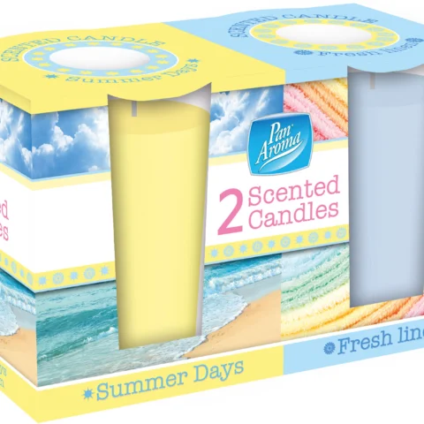 Pan Aroma Summer Days & Fresh Linen Scented Glass Candle 2 Pack