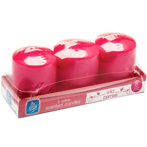 Pan Aroma Wild Berries Votive Scented Candles 3 Pack