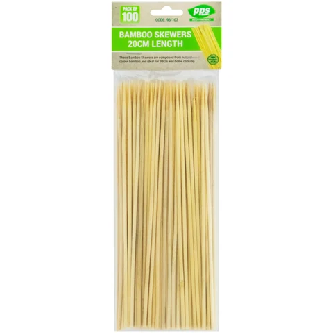 Party Bamboo Skewers 20cm 100 Pack