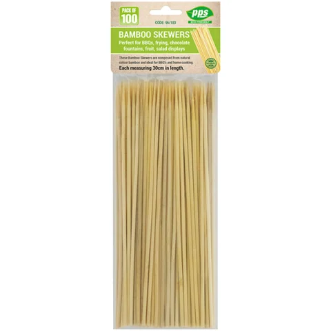 Party Bamboo Skewers 30cm 100 Pack