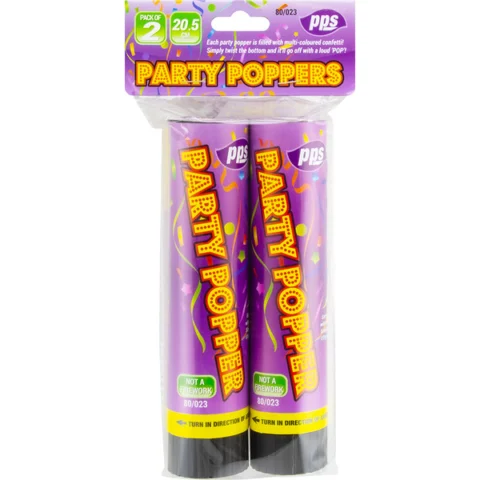 Party Poppers 20.5cm 2 Pack