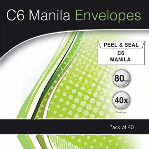 Peel And Seal 80GSM C6 Manila Envelopes 40 Pack