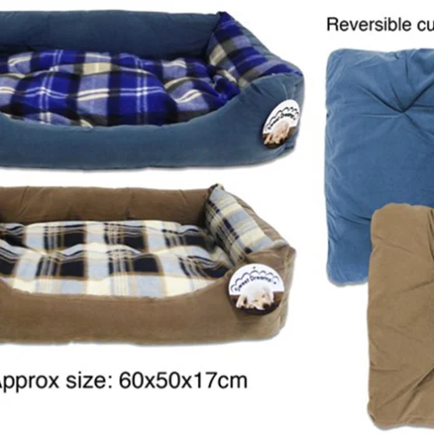 Pet Bed Suede/Check (Medium)