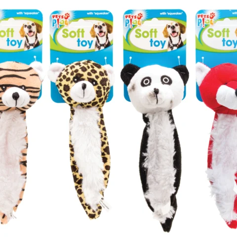 Pets Play Assorted 4 Dog Squeaker Toys