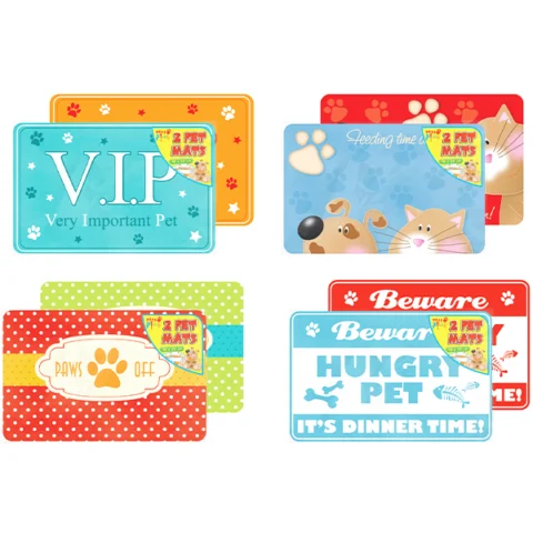 Pets Play Pet Mats 44cm X 30cm 2 Pack Assorted