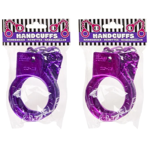 Pink & Purple PPH Metallic Handcuffs Assorted Colours