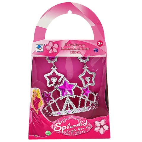Pink Star Tiara & Earrings Beauty Set