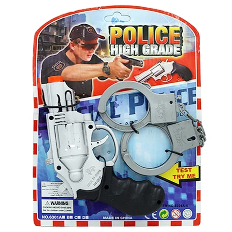 Pistol Gun & Handcuffs Police Set 2pc