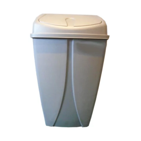 Plastic Swing Bin Silver 50l
