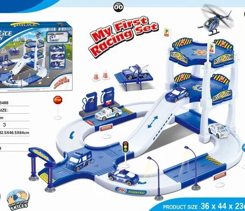 Police City 51 Piece Car Parking Play Set
