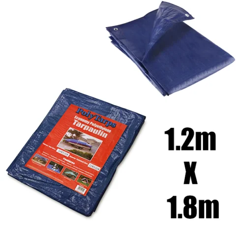Polytarps Economy Polyethylene 80GSM Blue Tarpaulin 1.2m X 1.8m