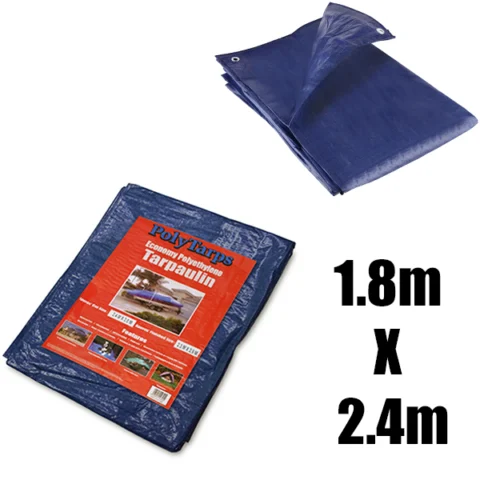 Polytarps Economy Polyethylene 80GSM Blue Tarpaulin 1.8m X 2.4m