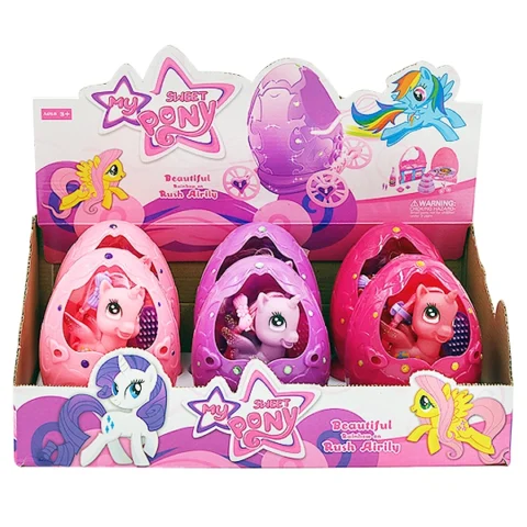 Pony With Diy Push Carriage 3 Assorted 6pc