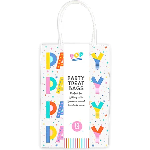 Pop Party Paper Treat Bags 10 Pack