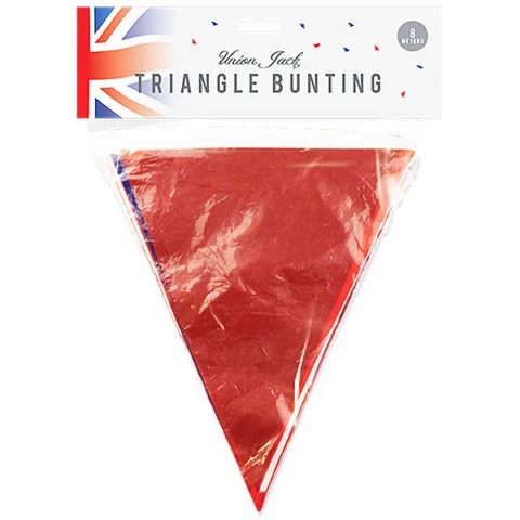 Pop PVC Union Jack Solid Triangle Bunting 8m
