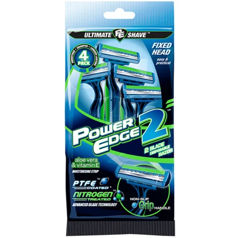 Power Edge 2 Blade Moisturising Disposable Razor 4 Pack