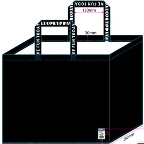 PP Non-Woven Matt Black Shopping Bag