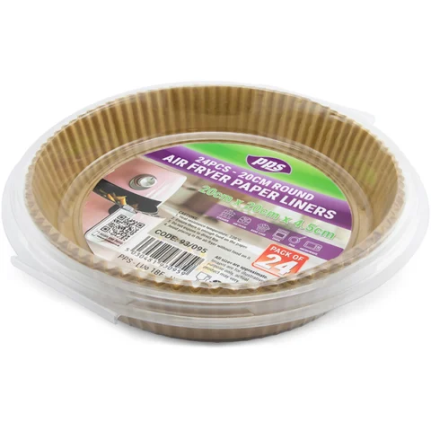 PPS 20cm Round Paper Air Fryer Liners 24 Pack