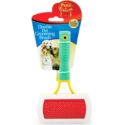 Pride & Groom Double-Sided Fine Coat Pet Grooming Brush