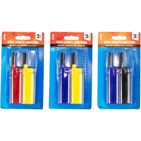 Pride Mini Electronic Utility Lighters 2 Pack Assorted Colours