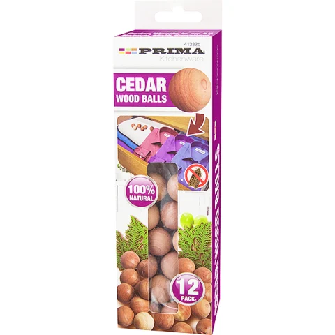 Prima 100% Natural Cedar Wood Balls 12 Pack