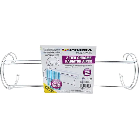 Prima 2 Tier Chrome Radiator Airer 2 Pack
