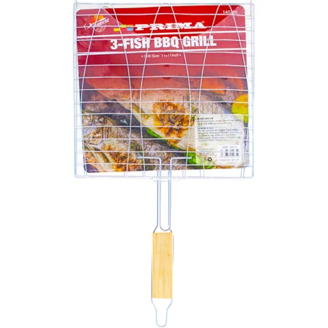 Prima 3-Fish BBQ Grill Basket 11"