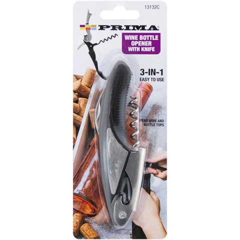 Prima 3-In-1 Wine Bottle Opener & Knife Corkscrew