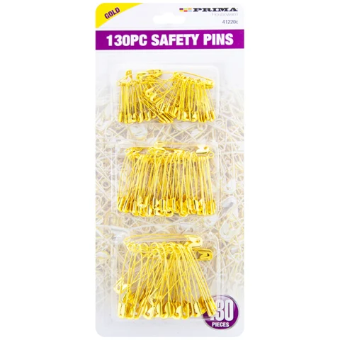 Prima Assorted Gold Safety Pins 130pc
