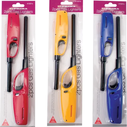 Prima BBQ Gas Lighter Assorted Colours 2pc