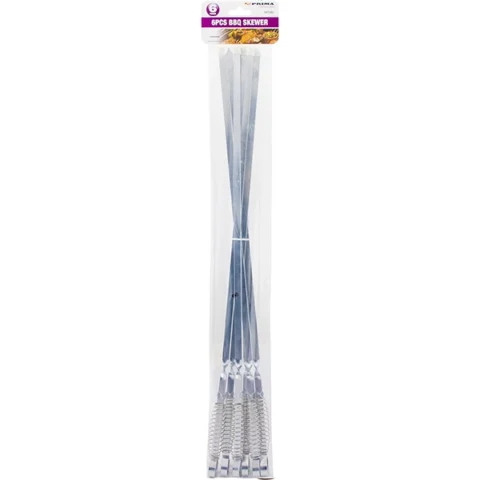 Prima BBQ Skewer With Spring Handle 22" 6pc