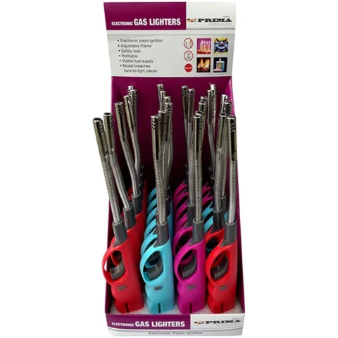 Prima Electronic Flexible Gas Lighters Assorted Colours