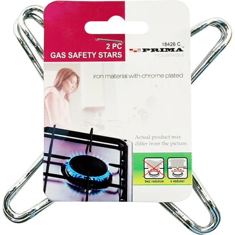 Prima Iron With Chrome Plated Gas Safety Stars 2pc