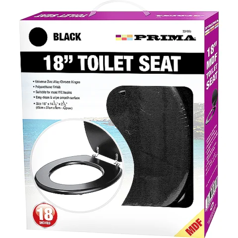 Prima MDF Black Toilet Seat 18"