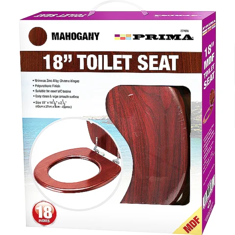 Prima MDF Mahogany Toilet Seat 18"