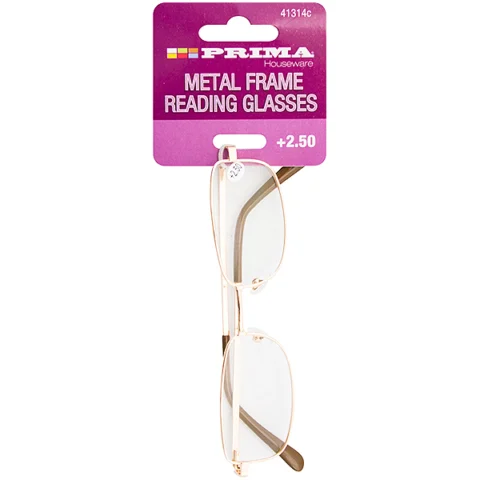 Prima Metal Frame Reading Glasses +2.50