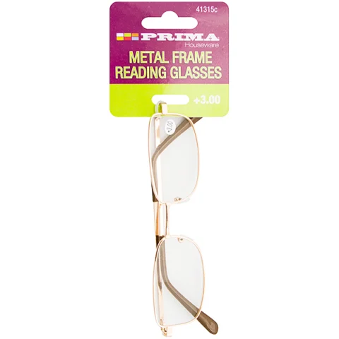 Prima Metal Frame Reading Glasses +3.00