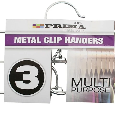 Prima Multi-Purpose Metal Clip Hangers 3 Pack