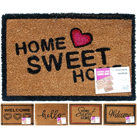 Prima Natural Coco Door Mat 40 X 60cm Assorted