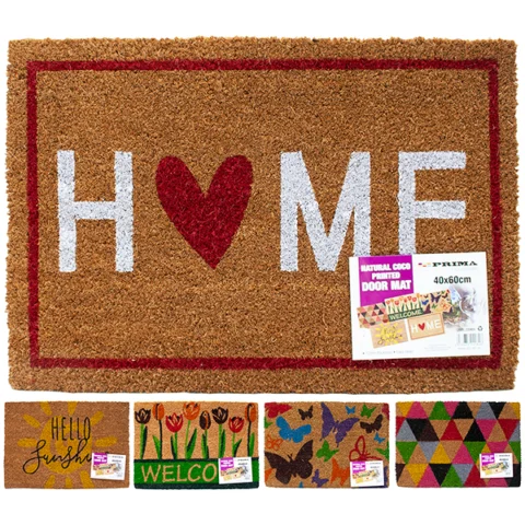 Prima Natural Coco Printed Door Mat 40cm X 60cm Assorted