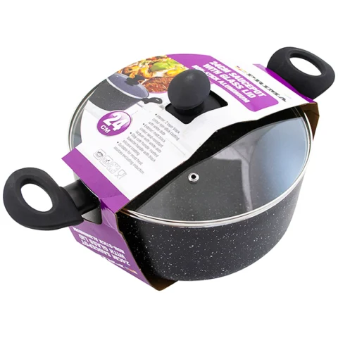 Prima Non-Stick Aluminium Saucepot With Lid 24cm