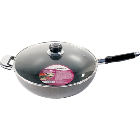 Prima Non-Stick Wok With Glass Lid 30cm