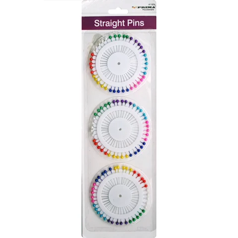 Prima Pearlised Straight Pins Assorted Colours